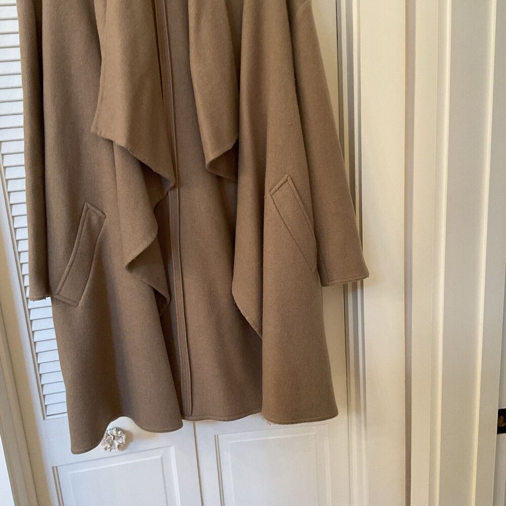Lauren Ralph Lauren Camel/Tan Open-Front Draped Cape Coat - Picture 6 of 13